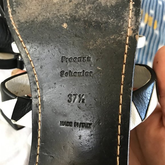 Proenza Schouler Graphic Sandals Leather Gladiator Ankle Strap Flat 37.5 - Picture 3 of 7